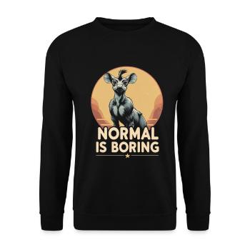 Okapi Tier Normal Is Boring - Unisex Sweatshirt - black - Front - Alina (178cm) & Michal (187cm)