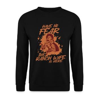 Épouse d’une mère fermière - Sweat-shirt Unisexe - noir - Devant - Alina (178cm) & Michal (187cm)