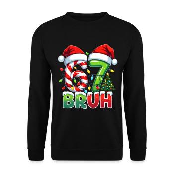 Bruh 67 cannes en sucre de Noël design - Sweat-shirt Unisexe - noir - Devant - Alina (178cm) & Michal (187cm)