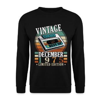 Vintage Dezember 1975 Best Of - Unisex Pullover - Schwarz - Vorne - Alina (178cm) & Michal (187cm)