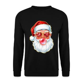 Cute Santa Gum Chewing Gum - Unisex Sweatshirt - black - Front - Alina (178cm) & Michal (187cm)