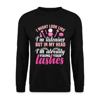 Technicien en extensions de cils pour cils - Sweat-shirt Unisexe - noir - Devant - Alina (178cm) & Michal (187cm)