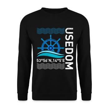 Island USEDOM Baltic Sea Usedom Holiday Fun - Unisex Sweatshirt - black - Front - Alina (178cm) & Michal (187cm)