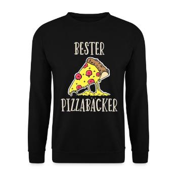 Pizzabäcker - Unisex Pullover - Schwarz - Vorne - Alina (178cm) & Michal (187cm)