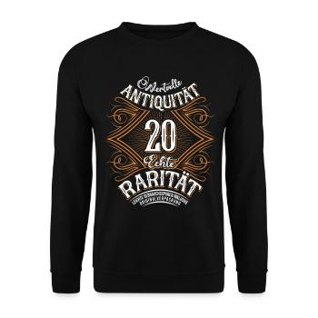 20. Geburtstag Antiquität Rarität - Unisex Pullover - Schwarz - Vorne - Alina (178cm) & Michal (187cm)