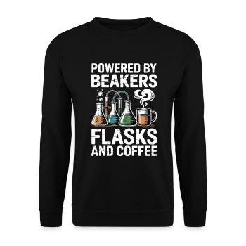Alchemist Verstand Ingenieur Herz Chemie Motif - Unisex Pullover - Schwarz - Vorne - Alina (178cm) & Michal (187cm)