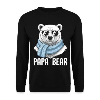 Papa Bear - Unisex Sweatshirt - black - Front - Alina (178cm) & Michal (187cm)