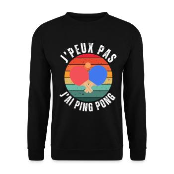 Ich kann nicht Ich Habe Pingpong Humor Geschenk - Unisex Pullover - Schwarz - Vorne - Alina (178cm) & Michal (187cm)