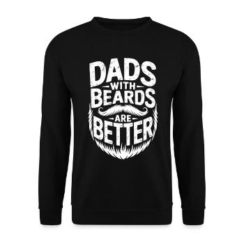 Fathers with beards are better - Unisex Sweatshirt - black - Front - Alina (178cm) & Michal (187cm)