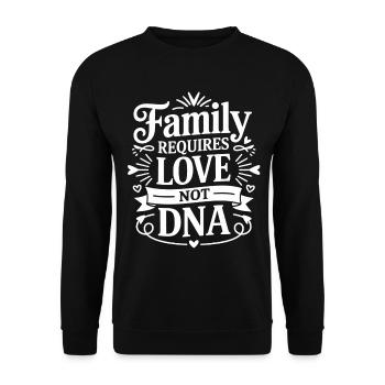 Familie braucht Liebe Nicht DNA - Unisex Pullover - Schwarz - Vorne - Alina (178cm) & Michal (187cm)