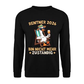 Pensioner 2026 I am no longer responsible - Unisex Sweatshirt - black - Front - Alina (178cm) & Michal (187cm)