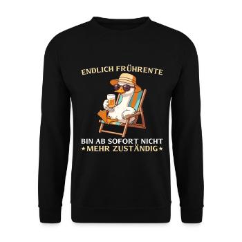 Retraite partielle Gans - Plus responsable Plus tôt - Sweat-shirt Unisexe - noir - Devant - Alina (178cm) & Michal (187cm)
