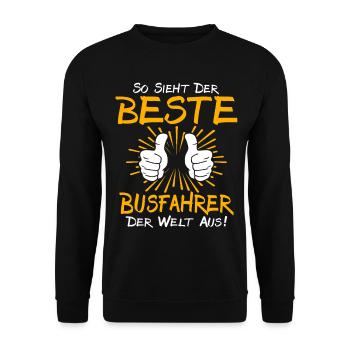 Bus Driver Gift Idea - Unisex Sweatshirt - black - Front - Alina (178cm) & Michal (187cm)