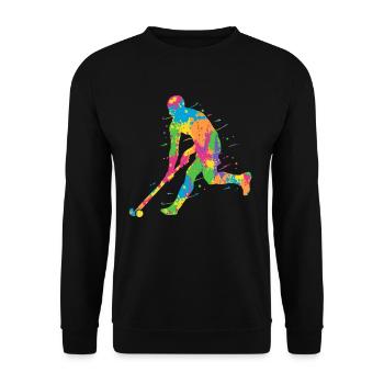 Hockey sur gazon Joueurs de hockey colorés Hockey pour enfants - Sweat-shirt Unisexe - noir - Devant - Alina (178cm) & Michal (187cm)