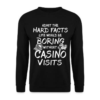 Casino Glücksspieler - Unisex Pullover - Schwarz - Vorne - Alina (178cm) & Michal (187cm)