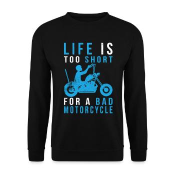 LA VIE EST TROP COURTE POUR UNE MAUVAISE MOTO - Sweat-shirt Unisexe - noir - Devant - Alina (178cm) & Michal (187cm)