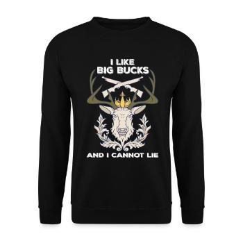 Crown Moose with Rifles Saying - Unisex Sweatshirt - black - Front - Alina (178cm) & Michal (187cm)