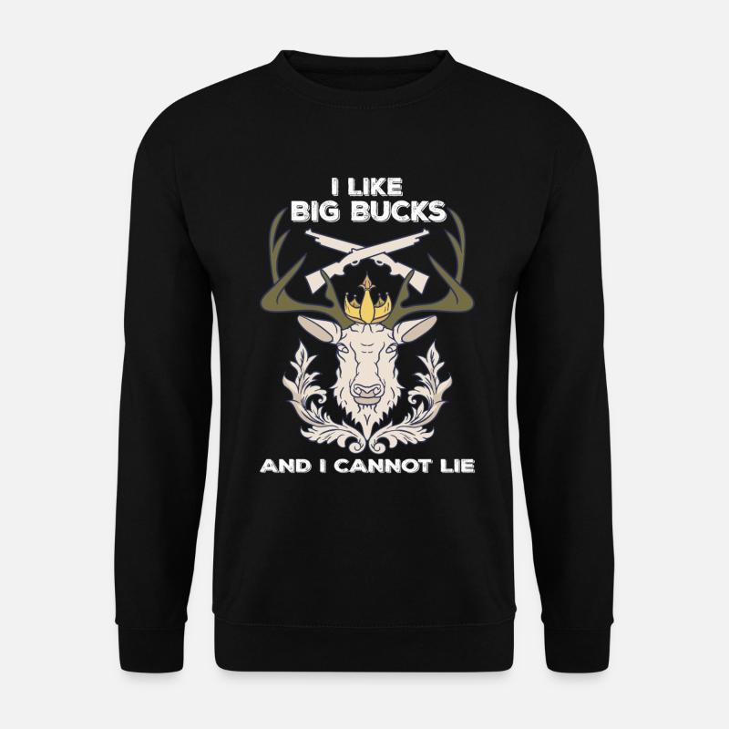 Kronen-Elch mit Gewehren Spruch - Unisex Pullover - Schwarz