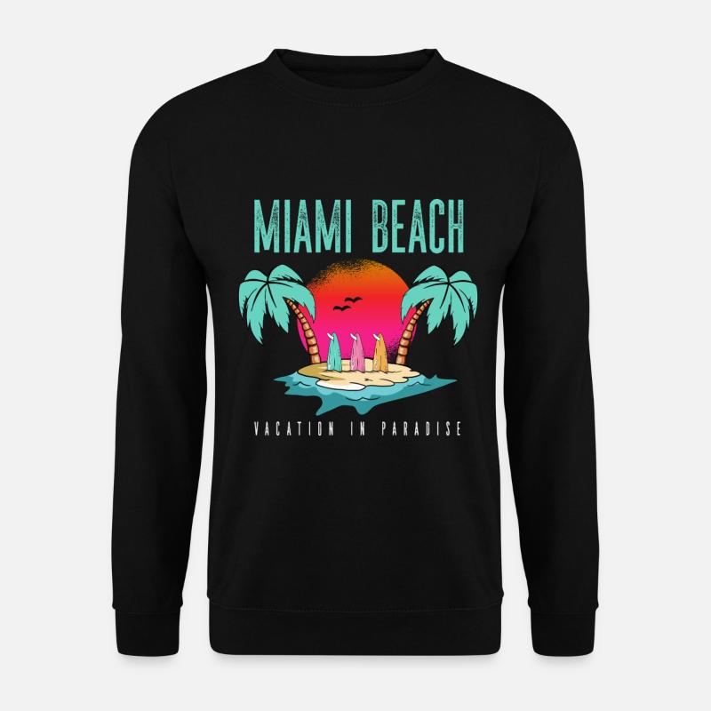 Miami Beach Paradiesurlaub - Unisex Pullover - Schwarz