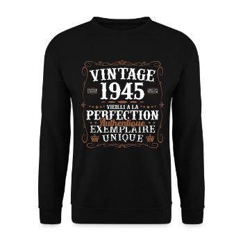 authentique_1945 - Sweat-shirt Unisexe - noir - Devant - Alina (178cm) & Michal (187cm)