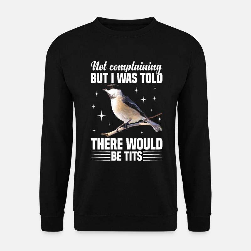  Chickadee Stuffed Animal Birdwatching Birder - Unisex Sweatshirt - black