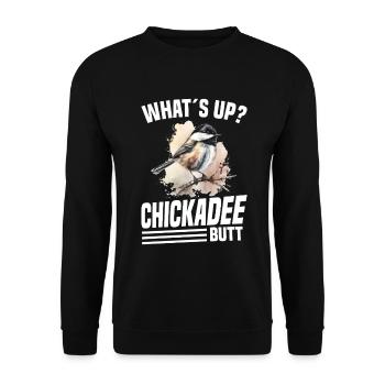  Chickadee Birder Chickadee Plush Birdwatching - Unisex Sweatshirt - black - Front - Alina (178cm) & Michal (187cm)