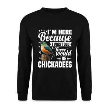 Meisen Kuscheltier Vogelbeobachter-Küken - Unisex Pullover - Schwarz - Vorne - Alina (178cm) & Michal (187cm)