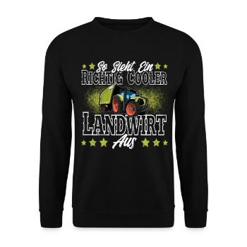 Landwirt - Unisex Pullover - Schwarz - Vorne - Alina (178cm) & Michal (187cm)