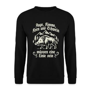 Eye Rear Sight Grain and Pig - Hunting - Hunter - Unisex Sweatshirt - black - Front - Alina (178cm) & Michal (187cm)