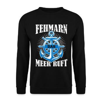 Vacances de la mer Baltique FEHMARN MEER APPELLE DES CHOSES DRÔLES - Sweat-shirt Unisexe - noir - Devant - Alina (178cm) & Michal (187cm)