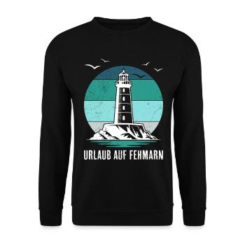 Baltic Sea HOLIDAY ON FEHMARN Fun - Unisex Sweatshirt - black - Front - Alina (178cm) & Michal (187cm)