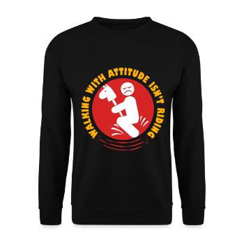 Anti Hobby Horsing Walking With Attitude - Unisex Sweatshirt - black - Front - Alina (178cm) & Michal (187cm)