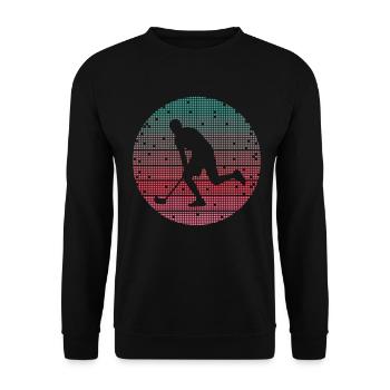 Floorball pixelisé Innebandy Salibandy Floorball - Sweat-shirt Unisexe - noir - Devant - Alina (178cm) & Michal (187cm)