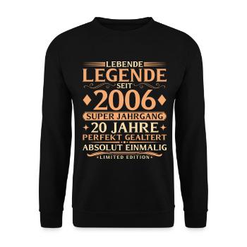 Year 2006 Super Vintage 20th Birthday - Unisex Sweatshirt - black - Front - Alina (178cm) & Michal (187cm)