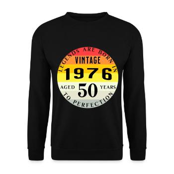 Legends Born 1976 Aged 50 Years To Perfection - Unisex Pullover - Schwarz - Vorne - Alina (178cm) & Michal (187cm)