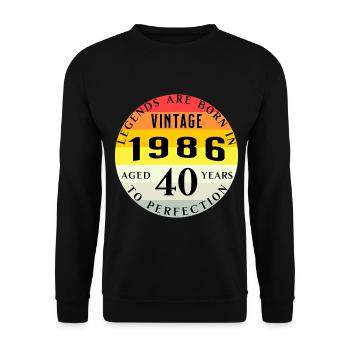 40 Geburtstag Legends Born 1986 Vintage - Unisex Pullover - Schwarz - Vorne - Alina (178cm) & Michal (187cm)