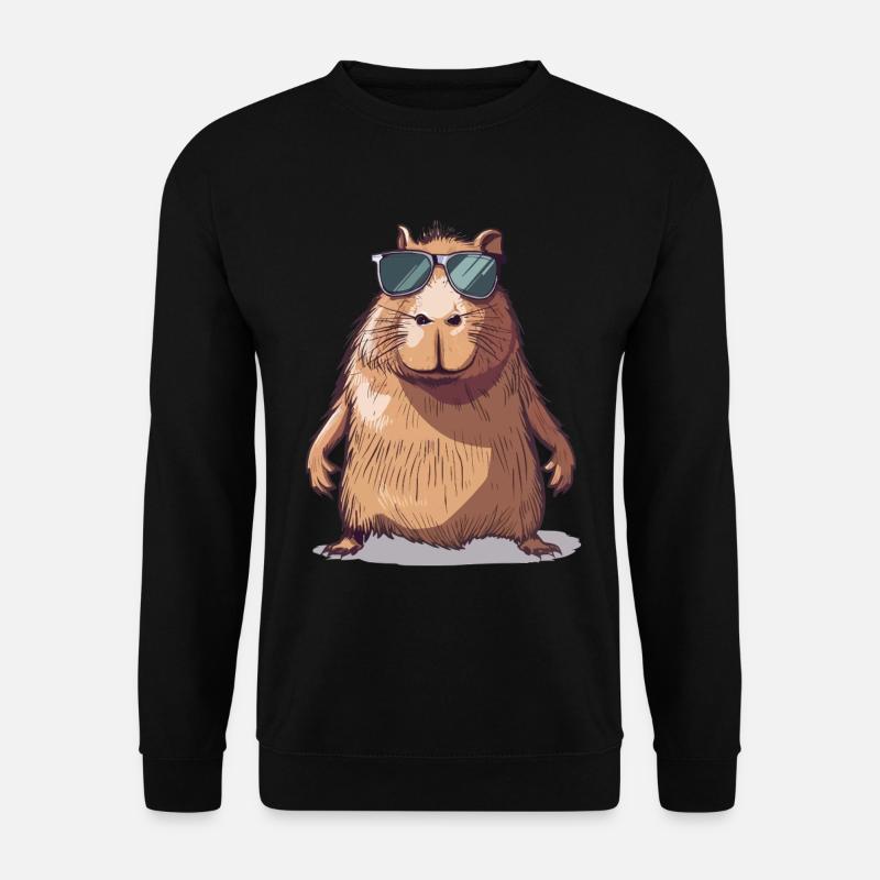 Casual Capybara with Sunglasses Comic - Unisex Sweatshirt - black