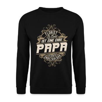 Florist Papa - Unisex Pullover - Schwarz - Vorne - Alina (178cm) & Michal (187cm)