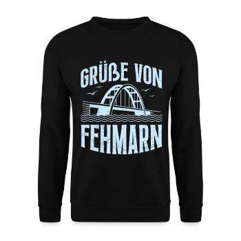 Salutations de vacances en mer Baltique de la part de Fehmarn Fun - Sweat-shirt Unisexe - noir - Devant - Alina (178cm) & Michal (187cm)