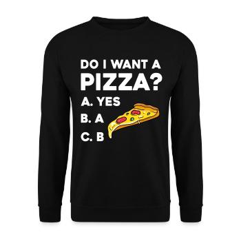 Pizza Question: Yes or No - Unisex Sweatshirt - black - Front - Alina (178cm) & Michal (187cm)