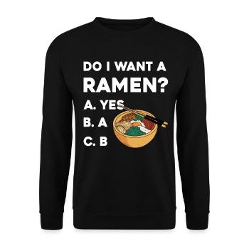 Ramen Wahl Shirt: Yes oder B - Sweat-shirt Unisexe - noir - Devant - Alina (178cm) & Michal (187cm)