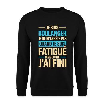 Ich bin Bäcker, ich höre nicht auf - Unisex Pullover - Schwarz - Vorne - Alina (178cm) & Michal (187cm)