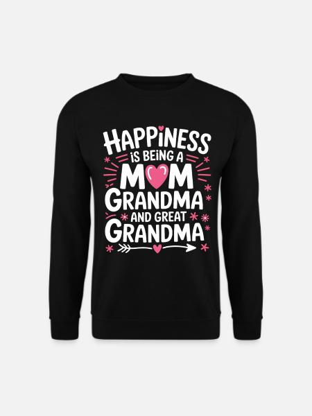 Happiness Design: Mama Oma Großmutter - Unisex Pullover - Schwarz