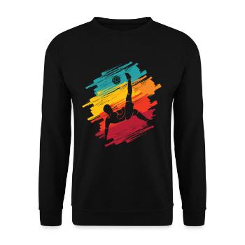Football Retro Soccer Football Football Football - Sweat-shirt Unisexe - noir - Devant - Alina (178cm) & Michal (187cm)