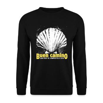Buen Camino 2026 | Way of St. James, Pilgrims, Santiago - Unisex Sweatshirt - black - Front - Alina (178cm) & Michal (187cm)