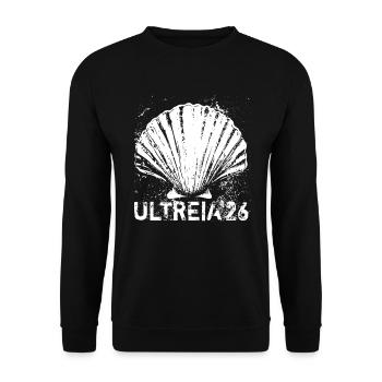 Buen Camino 2026 | Ultreia 26, Pilger, Santiago - Unisex Pullover - Schwarz - Vorne - Alina (178cm) & Michal (187cm)