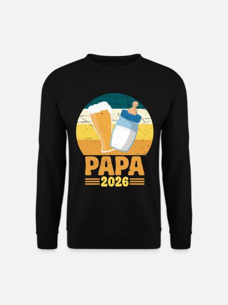 Papa 2026 Papa und Baby Werbepapa - Unisex Pullover - Schwarz