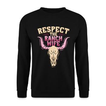 Épouse d’une mère fermière - Sweat-shirt Unisexe - noir - Devant - Alina (178cm) & Michal (187cm)