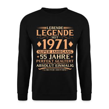 Year of manufacture 1971 Super vintage 55th birthday - Unisex Sweatshirt - black - Front - Alina (178cm) & Michal (187cm)