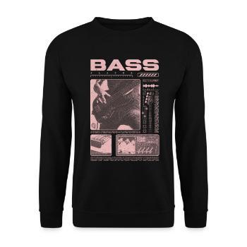 Bassgitarrenliebhaber Bassist Streetwear - Unisex Pullover - Schwarz - Vorne - Alina (178cm) & Michal (187cm)
